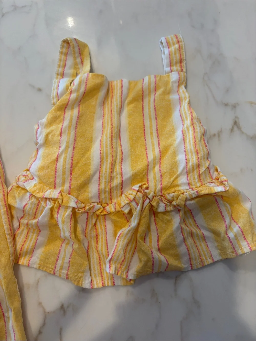 btween Yellow & White Striped Girls Pajama Set
